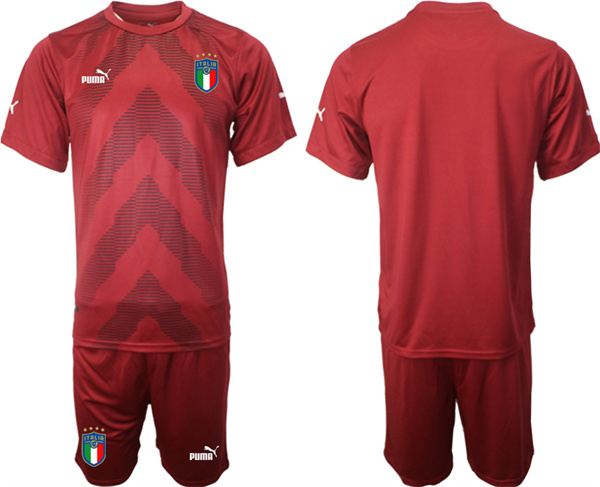 Men's Italy Blank Green Goalkeeper Soccer Jersey Suit